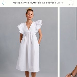 Maeve Flutter-Sleeve Babydoll Dress